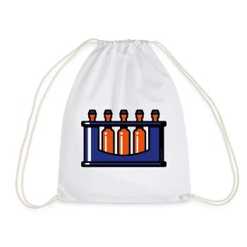 XBierkasten / Bierkiste (Bier / Blau) - Turnbeutel - Weiß - Vorne