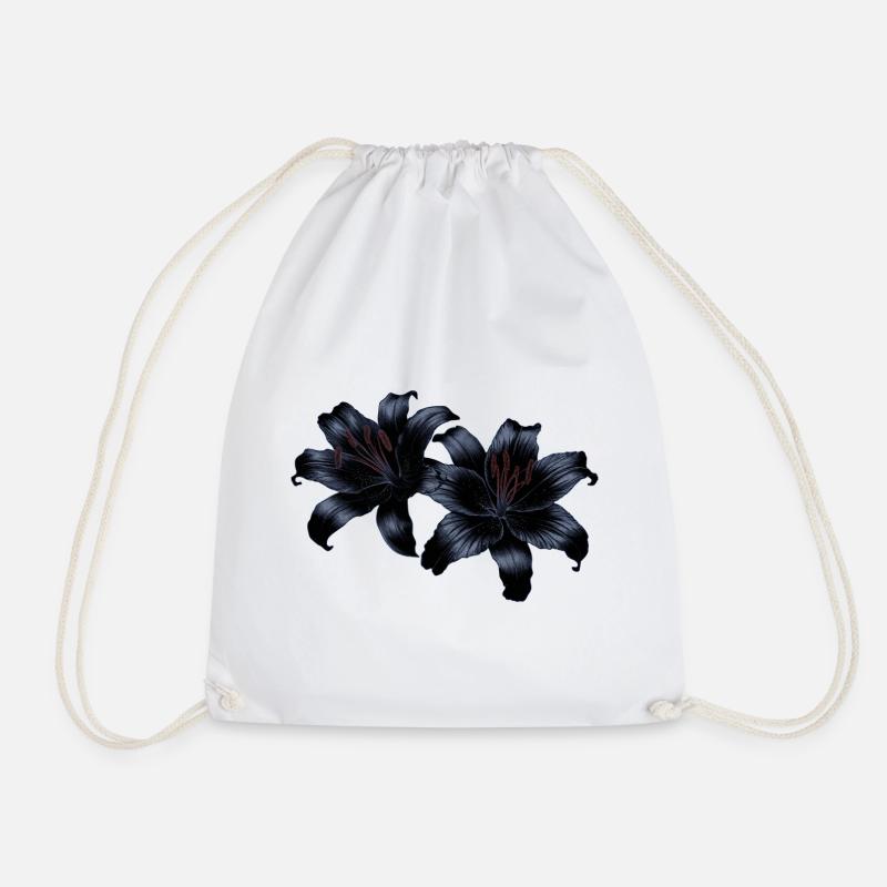 Lilien, blumen Outfits, goth - Turnbeutel - Weiß