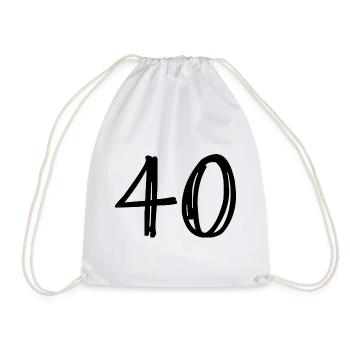40. 40 ANS. 40e ANNIVERSAIRE. ANNIVERSAIRE 40 ANS. - Sac de sport léger - blanc - Devant