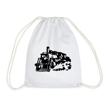Locomotive à vapeur - Sac de sport léger - blanc - Devant