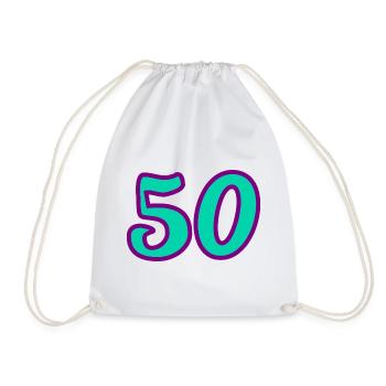 50. 50 YEARS. 50th ANNIVERSARY. 50 YEARS ANNIVERSARY. - Drawstring Bag - white - Front