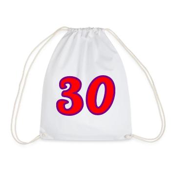30. 30 YEARS. 30th ANNIVERSARY. 30 YEARS ANNIVERSARY. - Drawstring Bag - white - Front