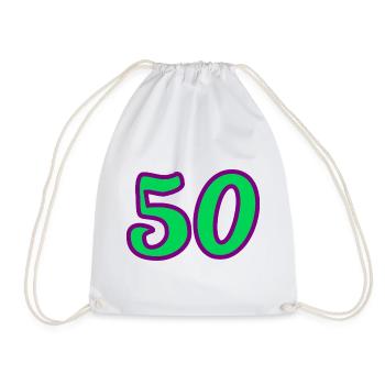 50. 50 YEARS. 50th ANNIVERSARY. 50 YEARS ANNIVERSARY. - Drawstring Bag - white - Front