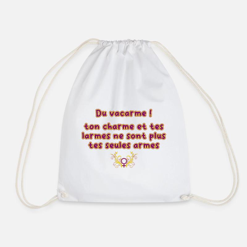 Du_vacarme_ton_charme_et_tes_larmes_ne_sont_plus.. - Drawstring Bag - white