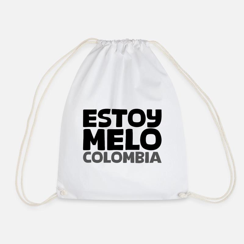 ESTOY MELO in black - Drawstring Bag - white