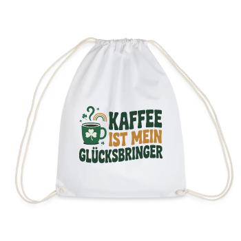 Coffee is my lucky charm - Drawstring Bag - white - Front