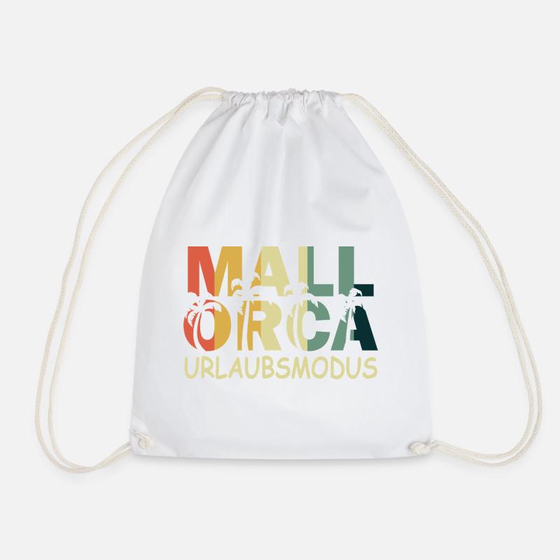 Mallorca, Urlaub - Turnbeutel - Weiß