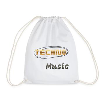 Techno Music - Drawstring Bag - white - Front