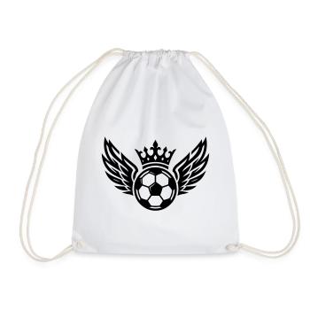 Fussball Wappen Krone Symbol - Turnbeutel - Weiß - Vorne