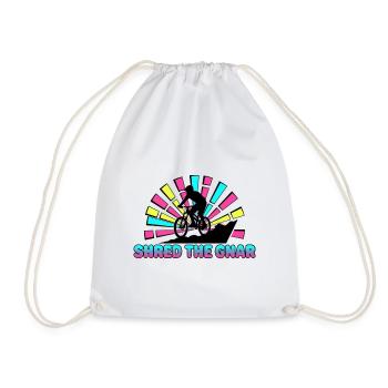 90er Neon Shred The Gnar Mountain Biker - Turnbeutel - Weiß - Vorne
