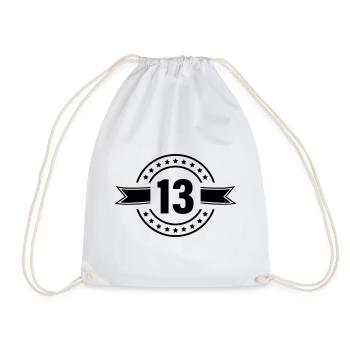 13_zahl - Drawstring Bag - white - Front