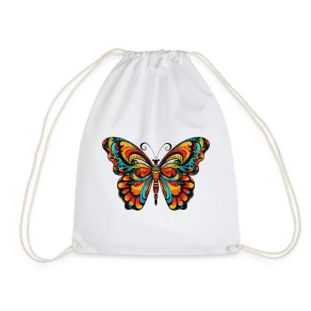 Schmetterling Bunte Ornamente - Turnbeutel - Weiß - Vorne