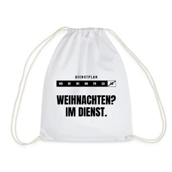 Weihnachten? Im Dienst. — Dienstplan - Turnbeutel - Weiß - Vorne