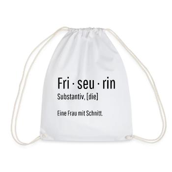 Friseurin Substantiv Definition Geschenk - Turnbeutel - Weiß - Vorne