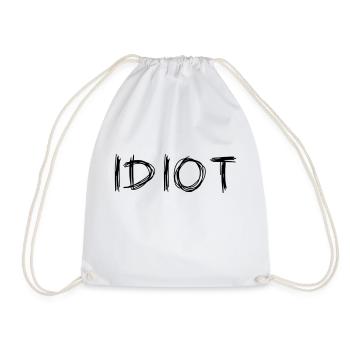 IDIOT - Drawstring Bag - white - Front