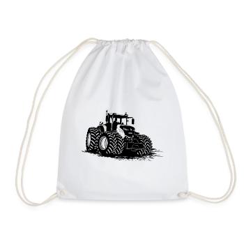 Traktor - Trecker - Schlepper - Landwirt - Turnbeutel - Weiß - Vorne