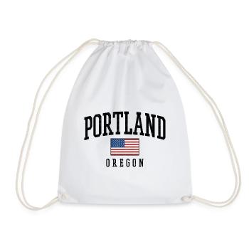 Portland, Oregon, États-Unis, Flag Graphic Design - Sac de sport léger - blanc - Devant