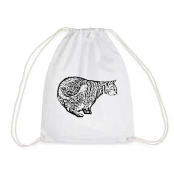 T-shirt cadeau noir chat - Sac de sport léger - blanc - Devant
