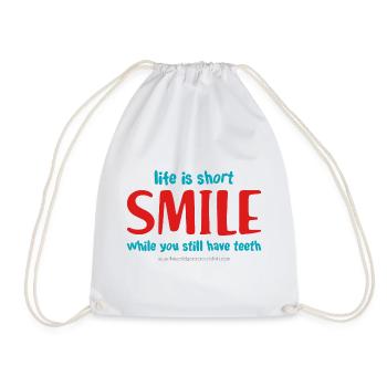Smile - Drawstring Bag - white - Front