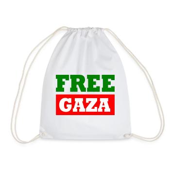 Free gaza - Drawstring Bag - white - Front