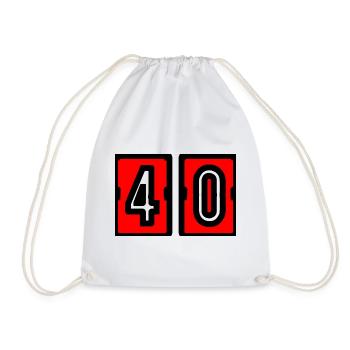 40. 40 ANS. 40e ANNIVERSAIRE. ANNIVERSAIRE 40 ANS. - Sac de sport léger - blanc - Devant