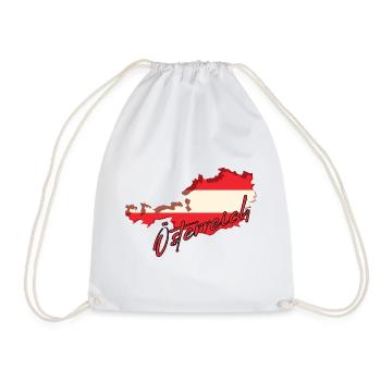 Flag of Austria, Austrian pride - Drawstring Bag - white - Front