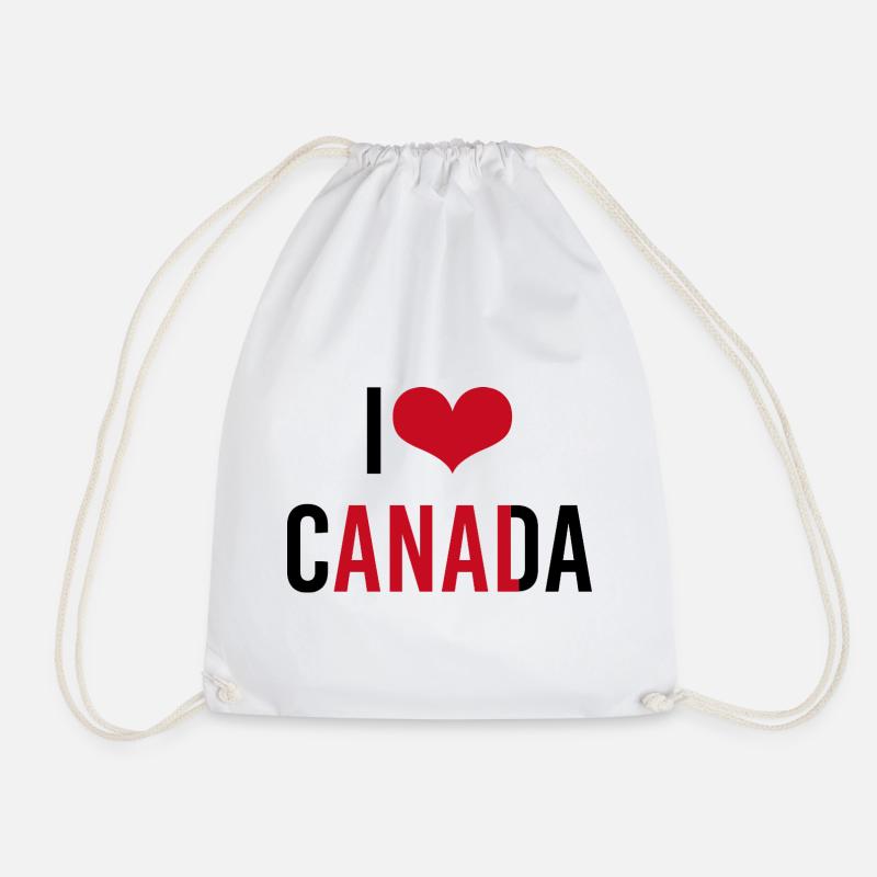 I love Canada - Drawstring Bag - white