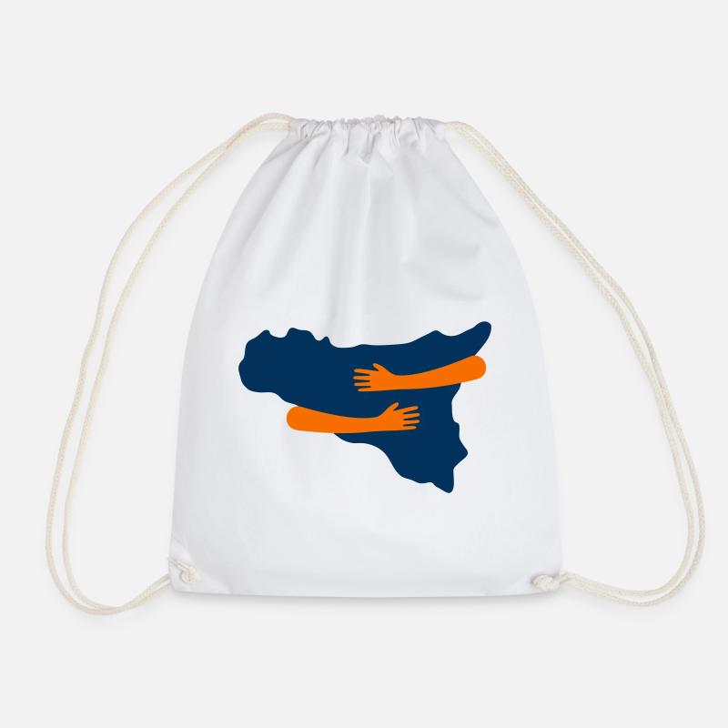 A hug to Sicily - Drawstring Bag - white