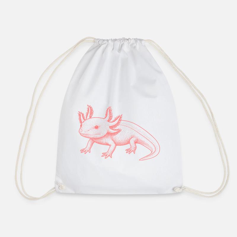 Axolotl Linenstil – rosa - Turnbeutel - Weiß