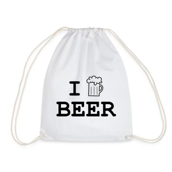 I like beer / Alcohol - Drawstring Bag - white - Front