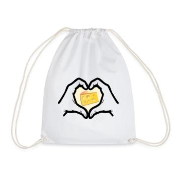 Cœur d’amour au fromage - Sac de sport léger - blanc - Devant