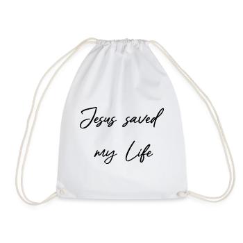 Jésus m’a sauvé la vie - Sauvé par la grâce - Sac de sport léger - blanc - Devant