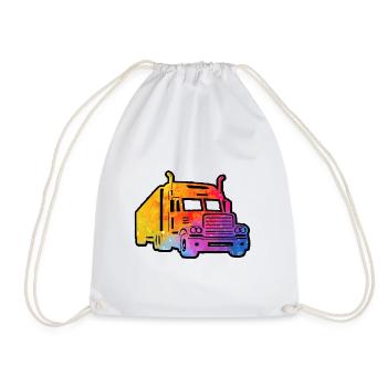 Colorful truck - Drawstring Bag - white - Front