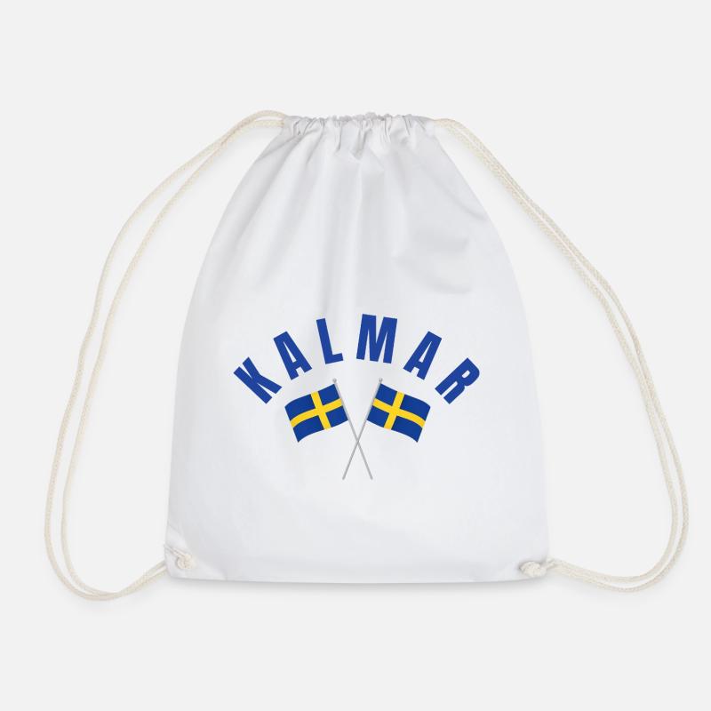 Kalmar Swedish Flags - Drawstring Bag - white