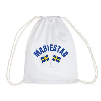 Mariestad a traversé les drapeaux suédois - Sac de sport léger - blanc - Devant