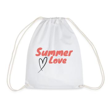 Summer Love Script Heart Positive Summer Energy - Drawstring Bag - white - Front