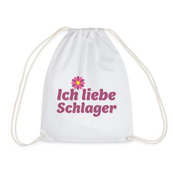 Schlager-Sticker: Musik & Blume Design - Turnbeutel - Weiß - Vorne