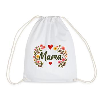 Watercolor Floral Mama Cute Mother's Day T-Shirt - Turnbeutel - Weiß - Vorne