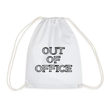 OUT OF OFFICE Schriftzug handgezeichnet - Turnbeutel - Weiß - Vorne