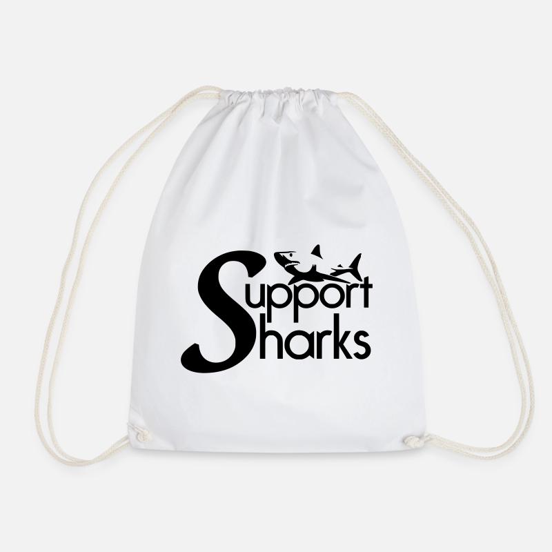 Support Sharks - Drawstring Bag - white