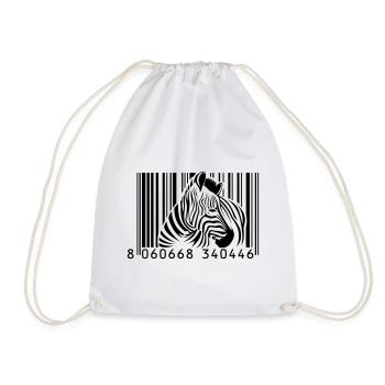 barcode zebra - Drawstring Bag - white - Front