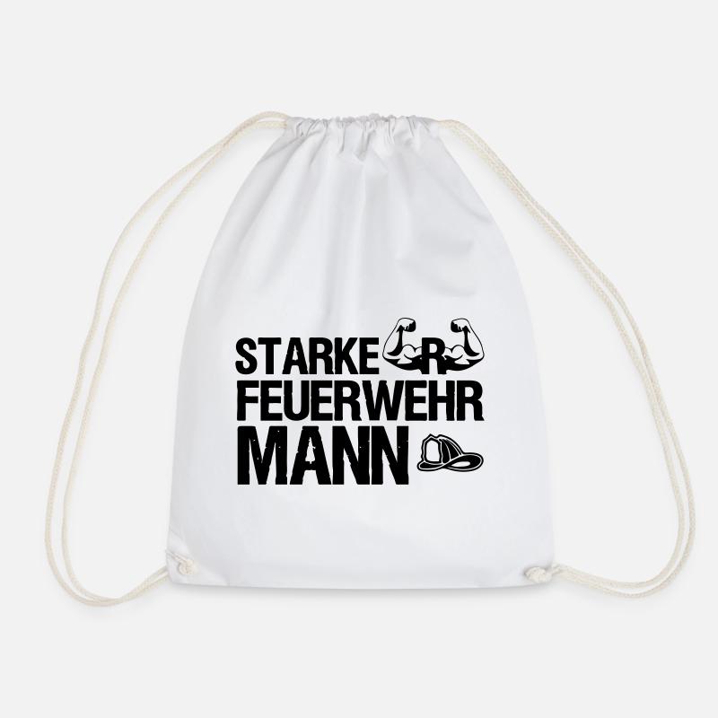 Starker Feuerwehrmann Feuerwehr, Sprüche,Geschenk - Turnbeutel - Weiß