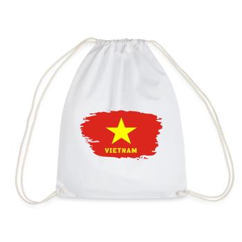 Vietnam Flag / Gift Hanoi Asia Southeast Asia - Drawstring Bag - white - Front