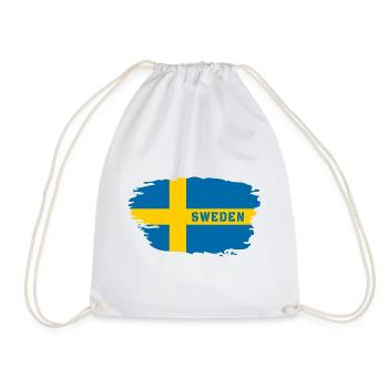 Sweden Flag / Gift Scandinavia Stockholm - Drawstring Bag - white - Front