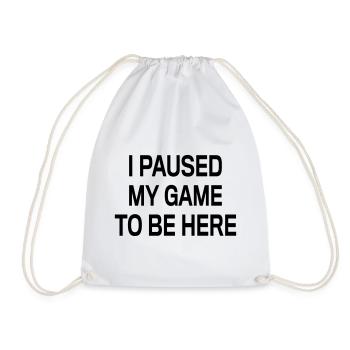 Paused to be here - Drawstring Bag - white - Front