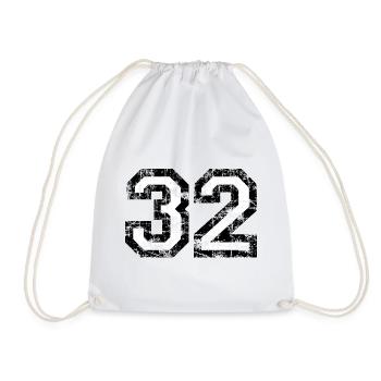 Zahl 32 (Vintage Weiß) 32. Geburtstag Nr. 32 - Turnbeutel - Weiß - Vorne