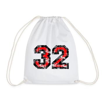 Zahl 32 (Vintage Rot 32. Geburtstag Nr. 32 - Turnbeutel - Weiß - Vorne