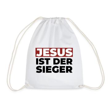 Jesus Christus ist der Sieger - Christliches Shirt - Turnbeutel - Weiß - Vorne