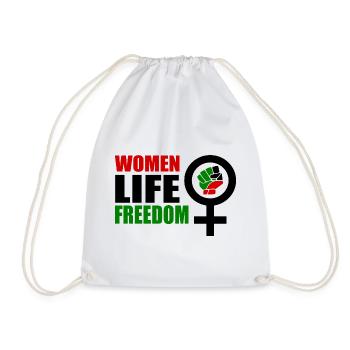 Women life freedom - Drawstring Bag - white - Front