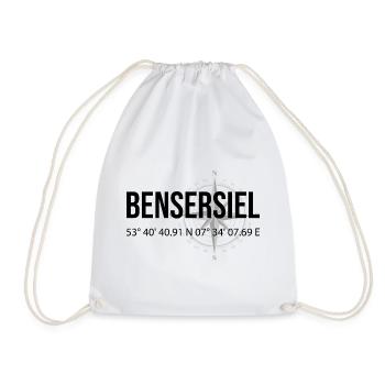 Koordinaten Bensersiel - Turnbeutel - Weiß - Vorne